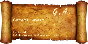 Gerecz Anett névjegykártya