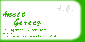 anett gerecz business card